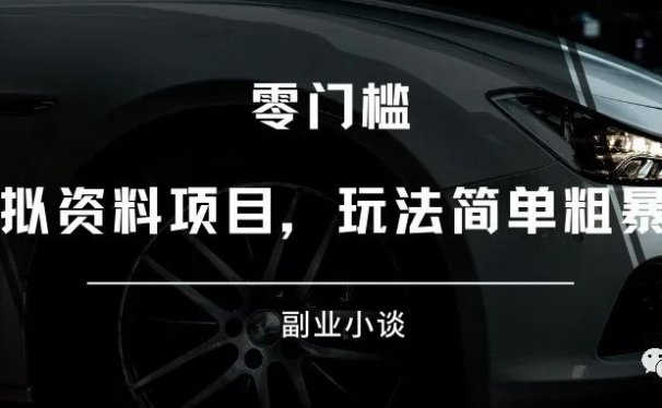 虚拟资料项目,玩法简单粗暴!