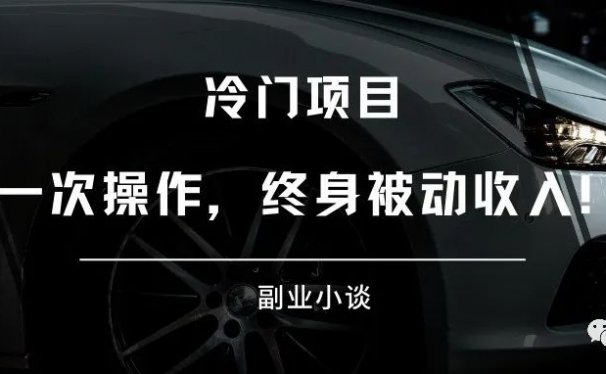 边学习变赚钱的冷门项目，一次操作，终身被动收入！