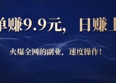 一单赚9.9元,日赚上千,火爆全网!
