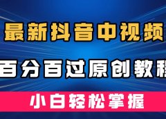 最新抖音中视频百分百过原创教程,深度去重,小白轻松掌握