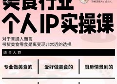 美食行业个人IP实操课,对于普通人而言,带货美食零食是离变现非常近的选择