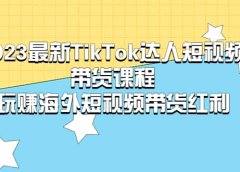 2023最新TikTok·达人短视频带货课程，玩赚海外短视频带货·红利