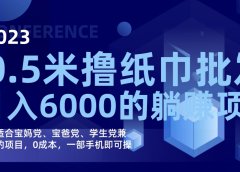 撸纸巾批发躺赚项目,0成本,一部手机无脑操作,月入6000+