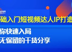 0基础入门短视频达人IP打造:助你快速入局 毫无保留的干货分享(10节视频课)