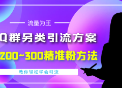 外面收费888元的QQ群另类引流方案:日200~300精准粉方法