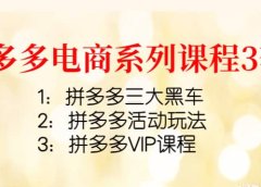 拼多多电商系列课程3套:拼多多三大黑车+拼多多活动玩法+拼多多VIP课程