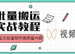 视频号批量搬运实战赚钱教程,傻瓜式批量制作高质量内容【附视频教程+PPT】