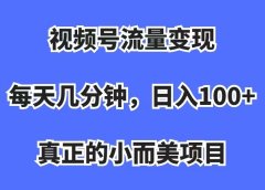 视频号流量变现,每天几分钟,收入100+,真正的小而美项目