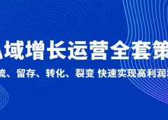 私域增长运营全套策略:引流、留存、转化、裂变 快速实现高利润增长