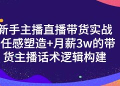 新手主播直播带货实战+信任感塑造+月薪3w的带货主播话术逻辑构建