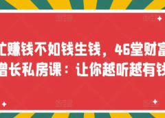 忙赚钱不如钱生钱,46堂财富增长私房课:让你越听越有钱