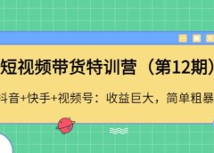 短视频带货特训营（第12期）抖音+快手+视频号