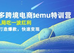 拼多多跨境电商temu特训营:先入局吃一波红利,从0到1打造爆款,快速变现