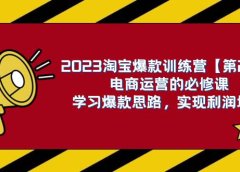 2023淘宝爆款训练营【第2期】电商运营的必修课,学习爆款思路 实现利润增长