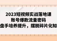 2023短视频实战落地课,账号爆款流量密码,操盘手培养提升,摆脱碎片化知识