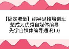 【搞定流量】编导思维培训班,想成为优秀自媒体编导先学自媒体编导通识1.0