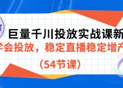 巨量千川投放实战课新版,学会投放,稳定直播稳定增产(54节课)
