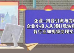 企业-抖音引流与变现:企业小投入从0到1玩转短视频 各行业知视频变现实战