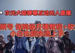 视频号次元大陆弹幕互动无人直播,视频号保姆级开播教程+软件,小白也能…