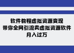 软件教程虚拟资源变现:带你全网引流卖虚拟资源软件,月入过万(11节课)
