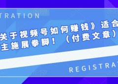 男儿国《关于视频号如何赚钱》适合中小视频博主施展拳脚!(付费文章)