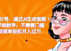 抖音美女号,通过AI生成视频,详细教学,不需要门槛,变现简单轻松月入过万