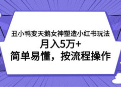 丑小鸭变天鹅女神塑造小红书玩法,月入5万+,简单易懂,按流程操作
