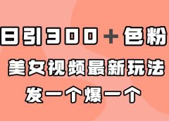 日引300+色粉,美女视频最新玩法,发一个爆一个