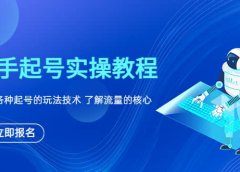新手起号实操教程,掌握各种起号的玩法技术,了解流量的核心