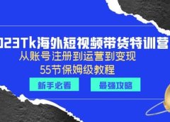 2023Tk海外-短视频带货特训营:从账号注册到运营到变现-55节保姆级教程