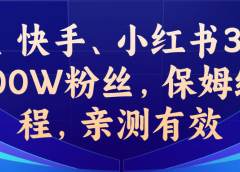教你一招，抖音、快手、小红书30S突破100W粉丝，保姆级教程，亲测有效