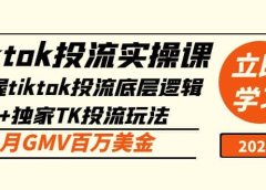 tiktok投流实操课:掌握tiktok投流底层逻辑+独家TK投流玩法