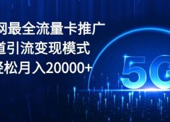 2024全网最全流量卡推广多渠道引流变现模式,小白轻松月入20000+