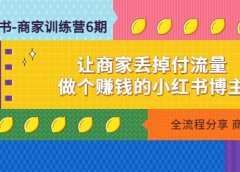 小红书-商家训练营12期:让商家丢掉付流量