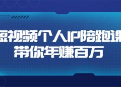 短视频个人IP：年赚百万陪跑课（123节视频课）价值6980元