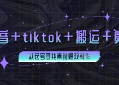 百万粉丝博主·抖音+tiktok+搬运+剪映，从起号寻找素材爆款制作