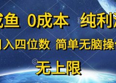 咸鱼0成本,纯利润,日入四位数,简单无脑操作