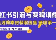 2023小红书引流与变现训练营：搬运混剪素材获取流量 赚取第一桶金（9节课）