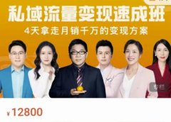 桔子会·私域流量变现速成班,4天拿走月销千万的变现方案 价值12800元