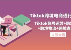 Tiktok跨境电商通行证2.0,Tiktok账号运营+跨境支付+跨境物流+跨境直播等
