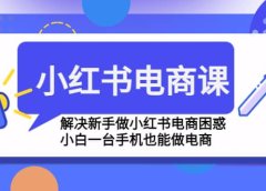 小红书电商课程,解决新手做小红书电商困惑,小白一台手机也能做电商