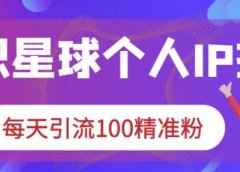 知识星球个人IP打造系列课程,每天引流100精准粉