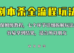 适合所有朋友的剧本杀全流程玩法,虚拟资源单天200-500收溢!