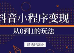 抖音小程序一个能日入300+的副业项目,变现、起号、素材、剪辑