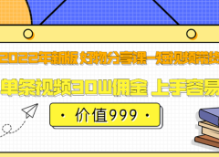 2022年新版 好物分享课-短视频带货：单条视频30W佣金 上手容易（价值999）
