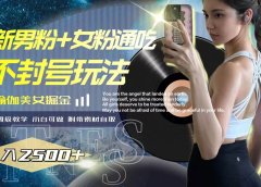 最新男粉+女粉通吃不封号玩法瑜伽美女掘金,日入2500+