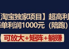 【淘宝独家项目】超高利润：每单利润1000元