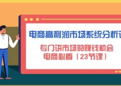 电商高利润市场系统分析课:电商必看(23节课)
