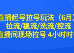 直播起号拉号玩法（6月）拉流/稳流/洗流/控流 直播间现场拉号 4小时时长