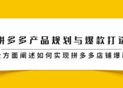 拼多多产品规划与爆款打造,全方面阐述如何实现拼多多店铺爆款